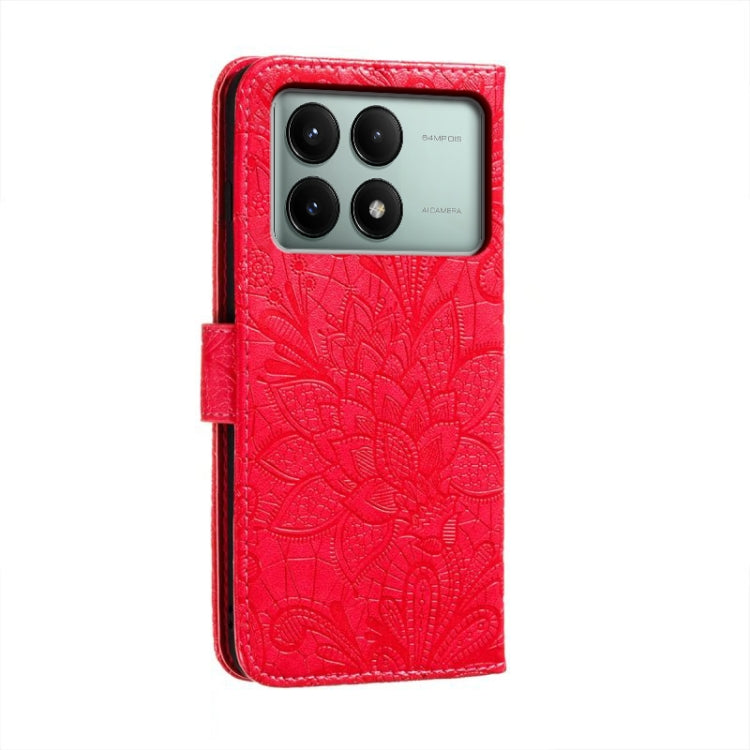 For Xiaomi Redmi K70E Lace Flower Embossing Flip Leather Phone Case