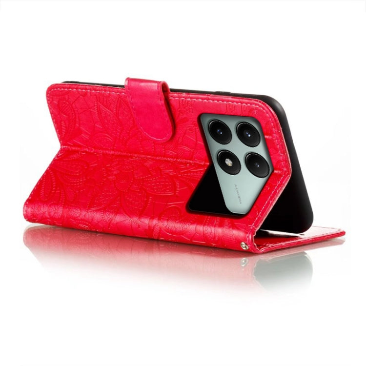For Xiaomi Redmi K70E Lace Flower Embossing Flip Leather Phone Case