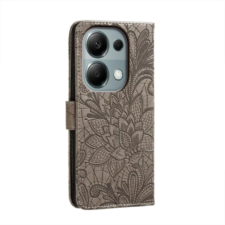 For Xiaomi Redmi Note 13 Pro 4G Lace Flower Embossing Flip Leather Phone Case