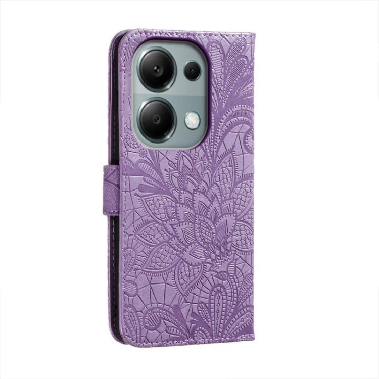 For Xiaomi Redmi Note 13 Pro 4G Lace Flower Embossing Flip Leather Phone Case