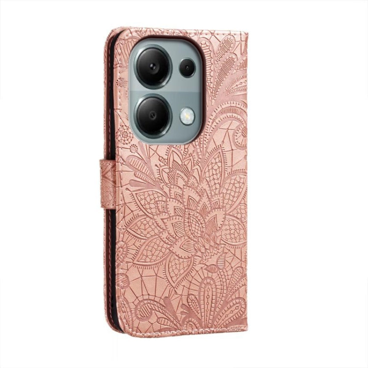 For Xiaomi Redmi Note 13 Pro 4G Lace Flower Embossing Flip Leather Phone Case