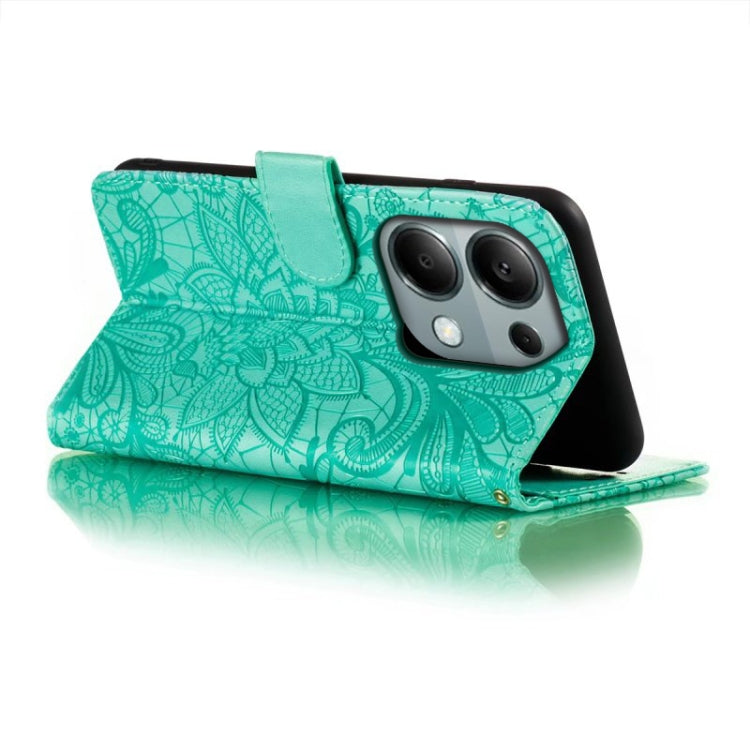 For Xiaomi Redmi Note 13 Pro 4G Lace Flower Embossing Flip Leather Phone Case