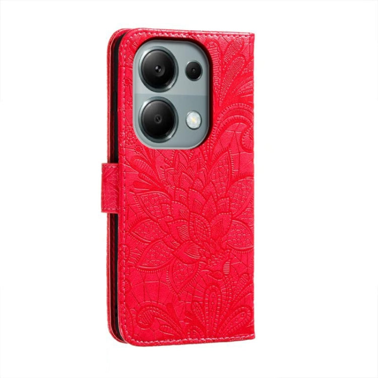 For Xiaomi Redmi Note 13 Pro 4G Lace Flower Embossing Flip Leather Phone Case