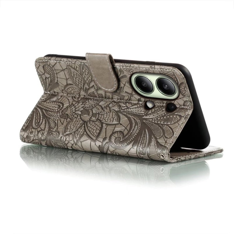 For Xiaomi Redmi Note 13 4G Lace Flower Embossing Flip Leather Phone Case