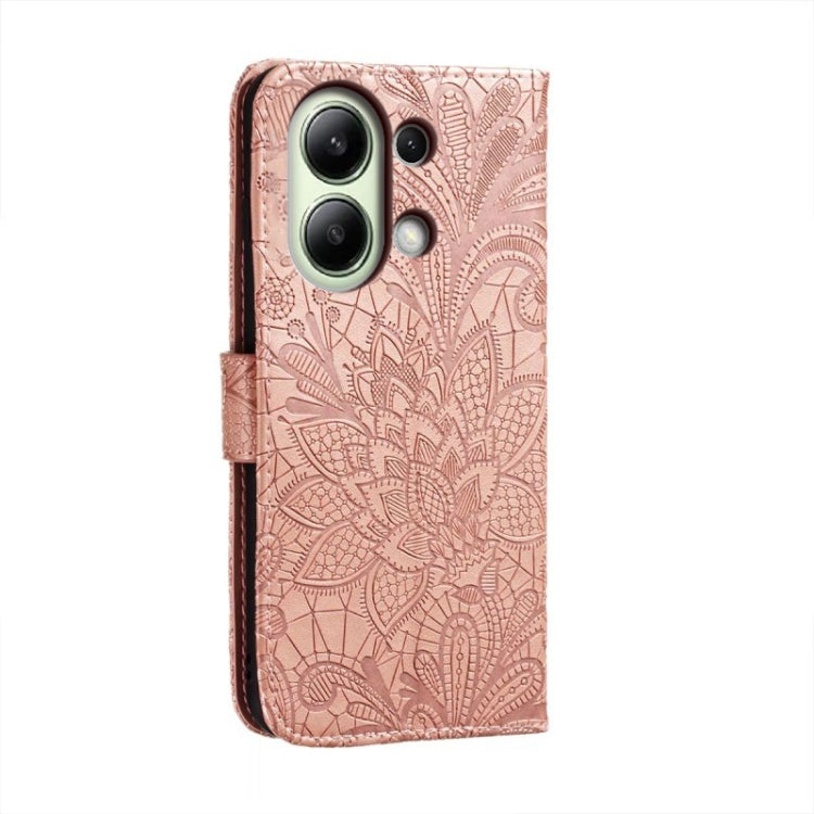 For Xiaomi Redmi Note 13 4G Lace Flower Embossing Flip Leather Phone Case