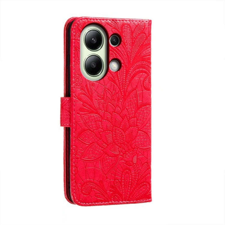 For Xiaomi Redmi Note 13 4G Lace Flower Embossing Flip Leather Phone Case