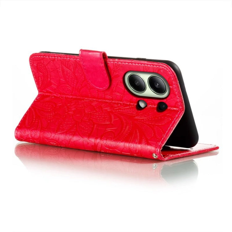 For Xiaomi Redmi Note 13 4G Lace Flower Embossing Flip Leather Phone Case