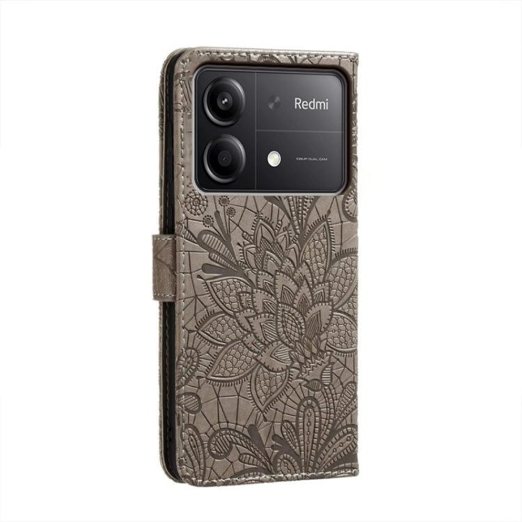 For Xiaomi Redmi Note 13R Pro Lace Flower Embossing Flip Leather Phone Case