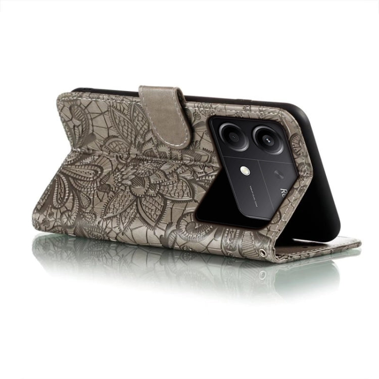 For Xiaomi Redmi Note 13R Pro Lace Flower Embossing Flip Leather Phone Case