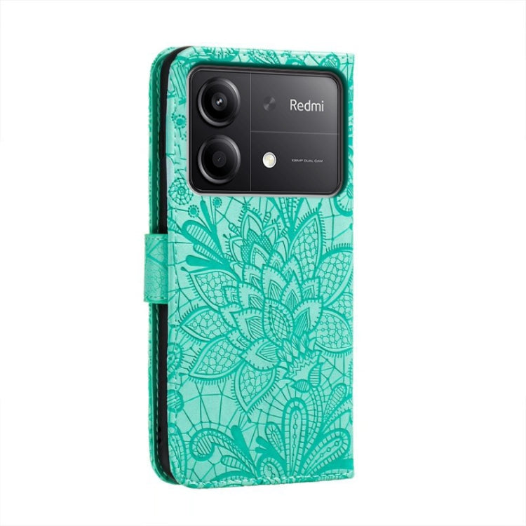 For Xiaomi Redmi Note 13R Pro Lace Flower Embossing Flip Leather Phone Case