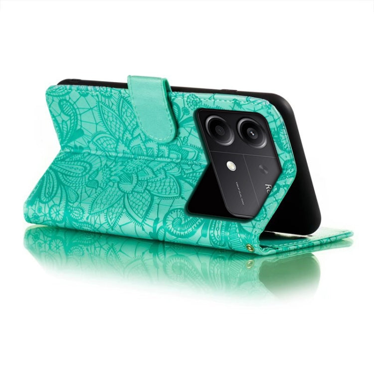 For Xiaomi Redmi Note 13R Pro Lace Flower Embossing Flip Leather Phone Case