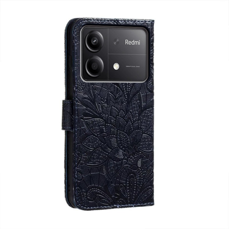 For Xiaomi Redmi Note 13R Pro Lace Flower Embossing Flip Leather Phone Case