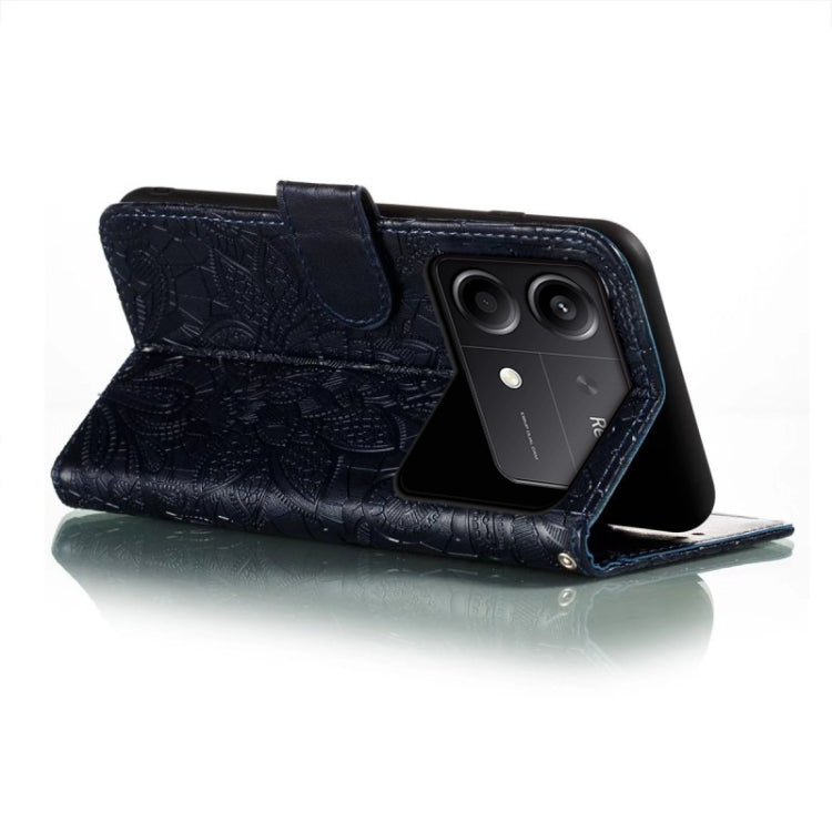 For Xiaomi Redmi Note 13R Pro Lace Flower Embossing Flip Leather Phone Case
