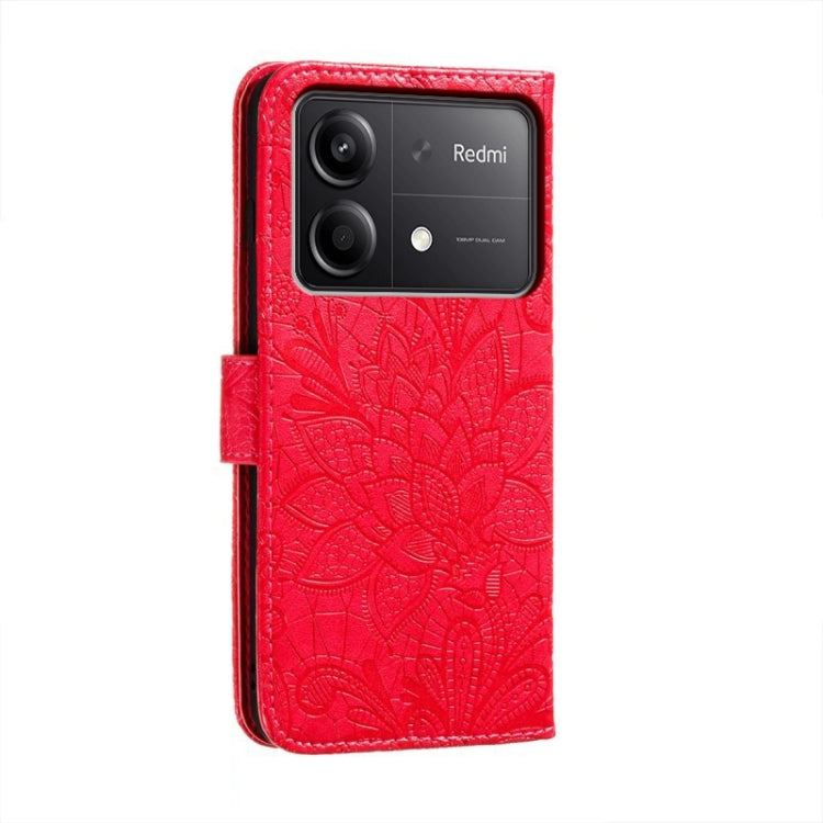 For Xiaomi Redmi Note 13R Pro Lace Flower Embossing Flip Leather Phone Case