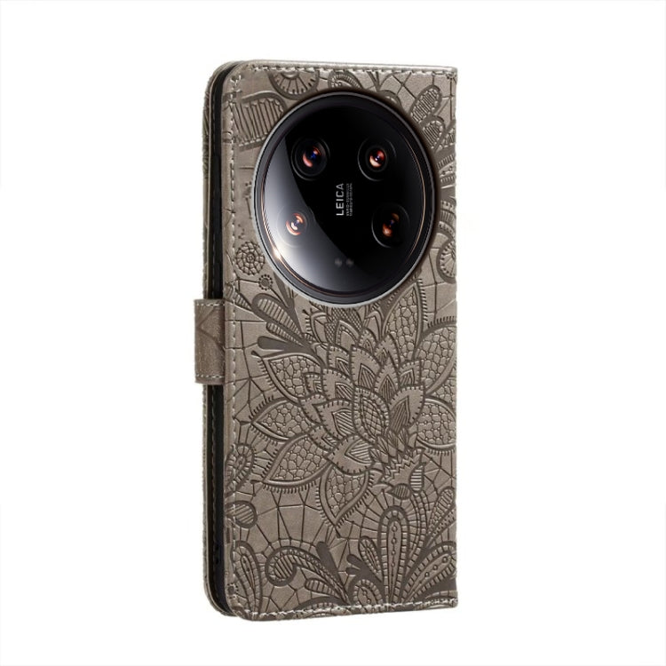 For Xiaomi 14 Ultra Lace Flower Embossing Flip Leather Phone Case