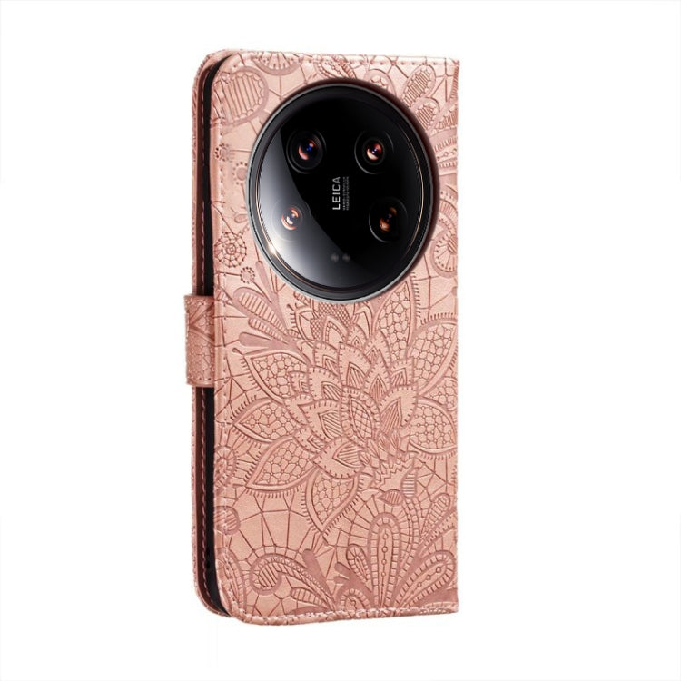 For Xiaomi 14 Ultra Lace Flower Embossing Flip Leather Phone Case