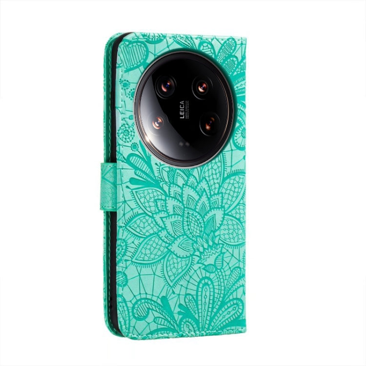 For Xiaomi 14 Ultra Lace Flower Embossing Flip Leather Phone Case