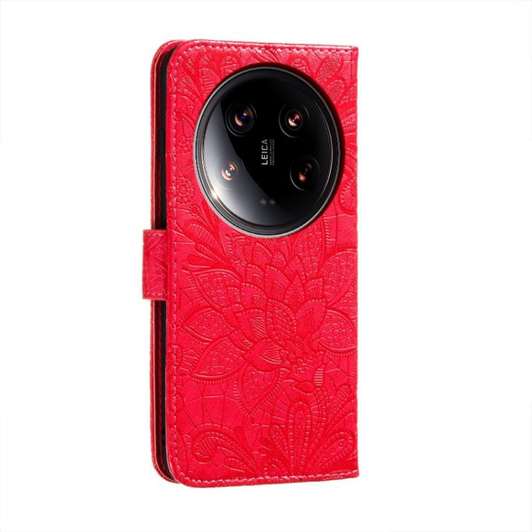For Xiaomi 14 Ultra Lace Flower Embossing Flip Leather Phone Case