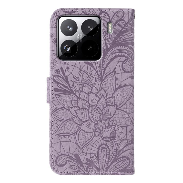 For Xiaomi 15 Pro Lace Flower Embossing Flip Leather Phone Case