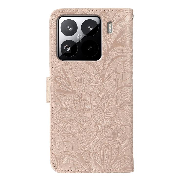 For Xiaomi 15 Pro Lace Flower Embossing Flip Leather Phone Case
