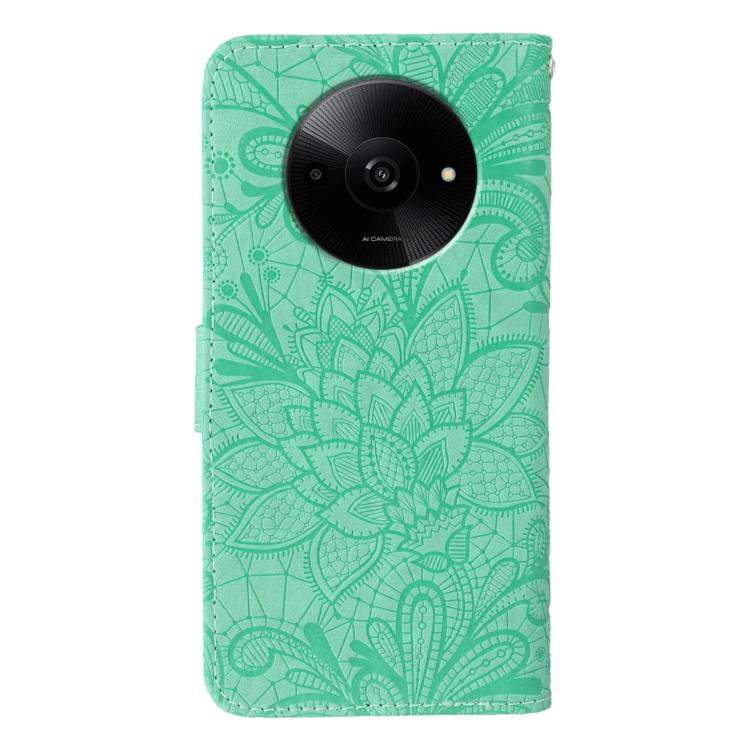 For Xiaomi Poco C61 4G Global Lace Flower Embossing Flip Leather Phone Case