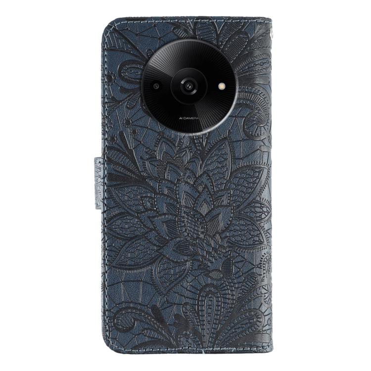 For Xiaomi Poco C61 4G Global Lace Flower Embossing Flip Leather Phone Case
