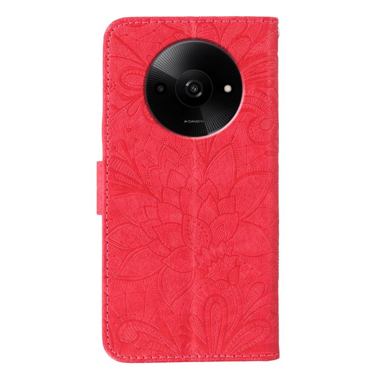 For Xiaomi Poco C61 4G Global Lace Flower Embossing Flip Leather Phone Case