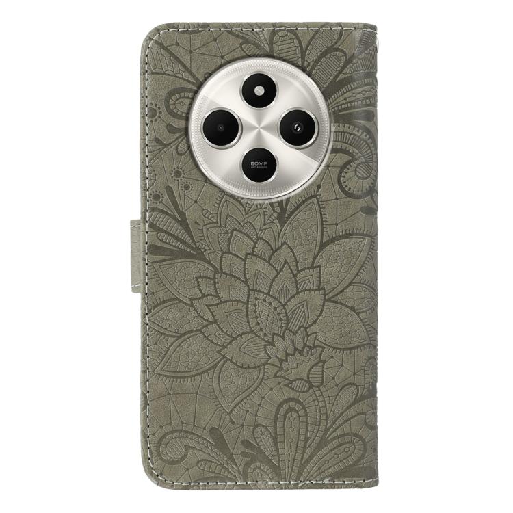 For Xiaomi Poco C75 4G / Poco M7 Lace Flower Embossing Flip Leather Phone Case