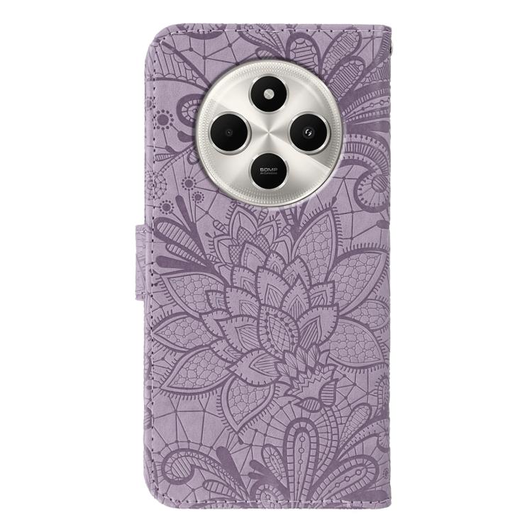 For Xiaomi Poco C75 4G / Poco M7 Lace Flower Embossing Flip Leather Phone Case