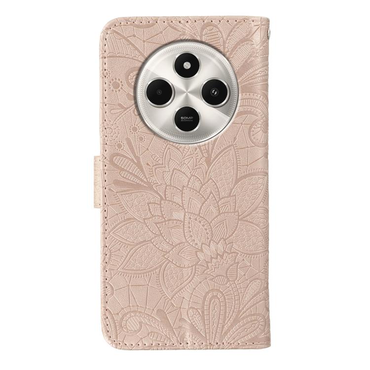 For Xiaomi Poco C75 4G / Poco M7 Lace Flower Embossing Flip Leather Phone Case