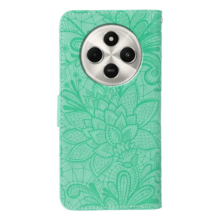 For Xiaomi Poco C75 4G / Poco M7 Lace Flower Embossing Flip Leather Phone Case