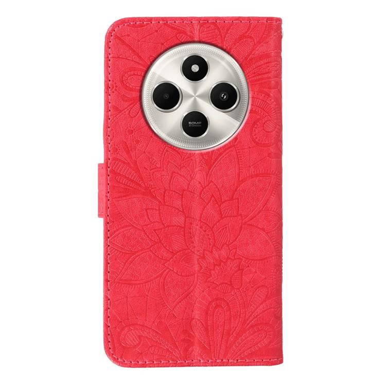 For Xiaomi Poco C75 4G / Poco M7 Lace Flower Embossing Flip Leather Phone Case