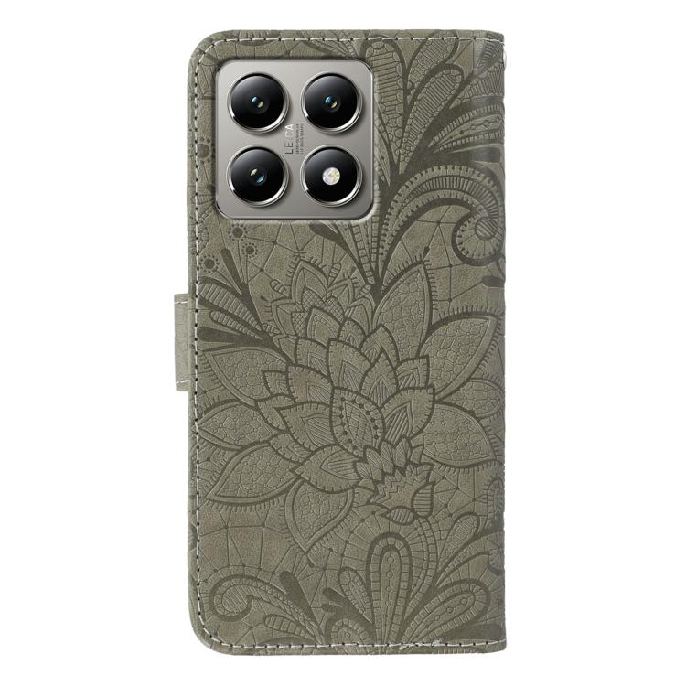 For Xiaomi 14T Lace Flower Embossing Flip Leather Phone Case