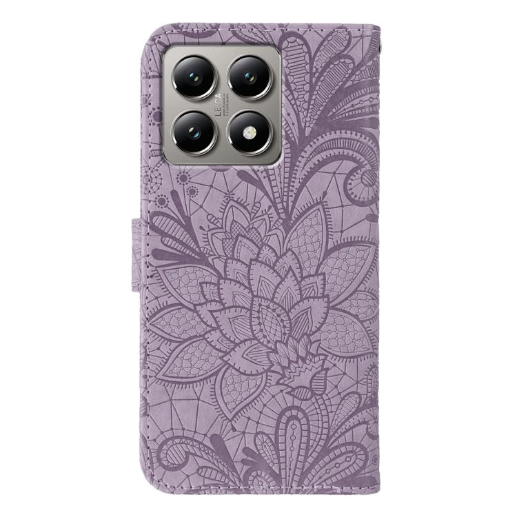 For Xiaomi 14T Lace Flower Embossing Flip Leather Phone Case