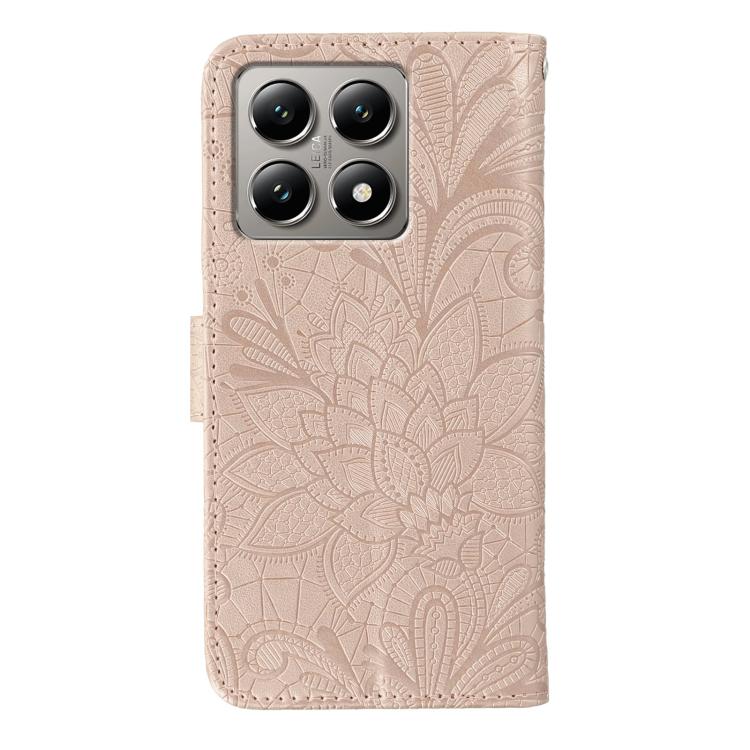 For Xiaomi 14T Lace Flower Embossing Flip Leather Phone Case