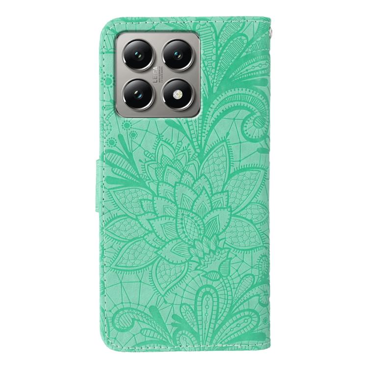 For Xiaomi 14T Pro Lace Flower Embossing Flip Leather Phone Case