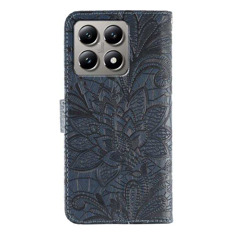 For Xiaomi 14T Pro Lace Flower Embossing Flip Leather Phone Case