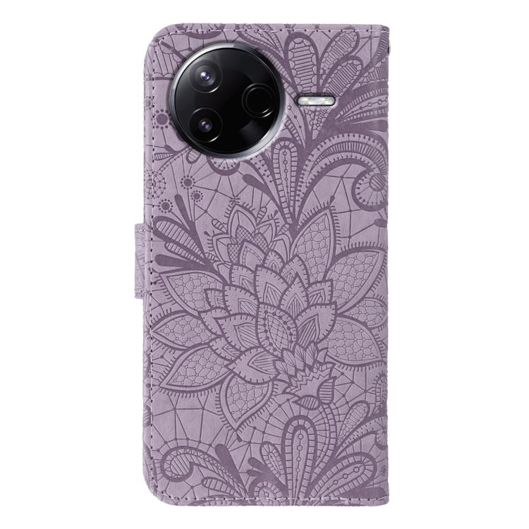 For Xiaomi Poco F7 Pro / Redmi K80 Lace Flower Embossing Flip Leather Phone Case