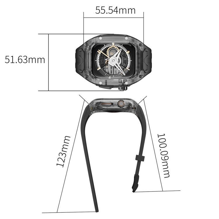 For Apple Watch Series 4 44mm Modified PC Hybrid TPU Watch Case Band