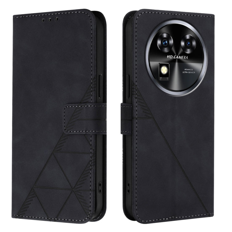 For Oukitel C37 Crossbody 3D Embossed Flip Leather Phone Case