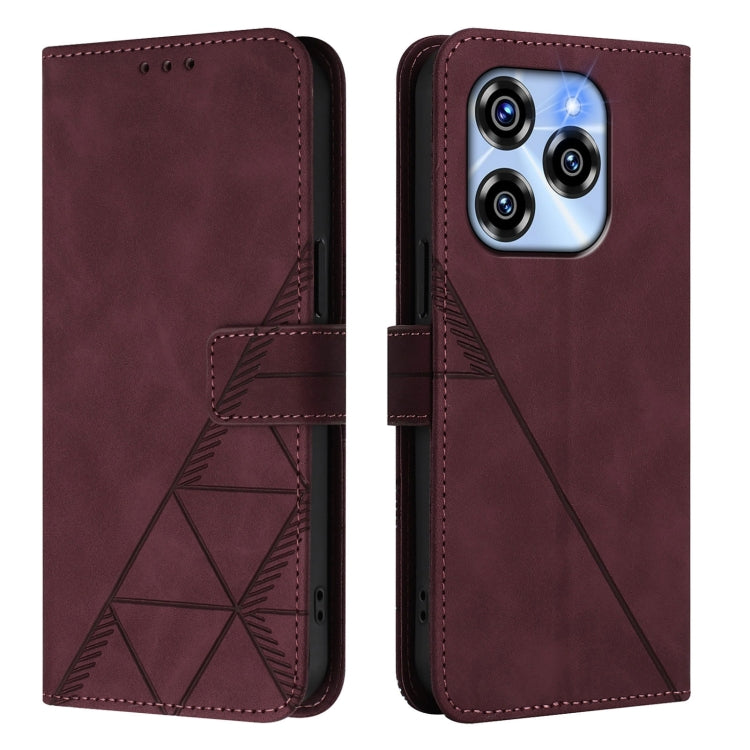 For Oukitel C50 Crossbody 3D Embossed Flip Leather Phone Case