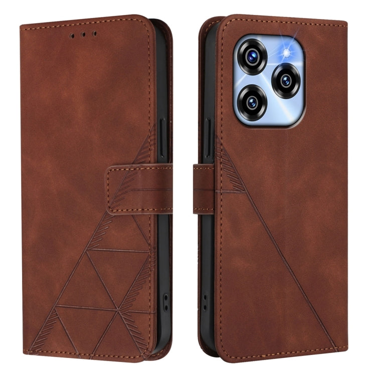 For Oukitel C50 Crossbody 3D Embossed Flip Leather Phone Case