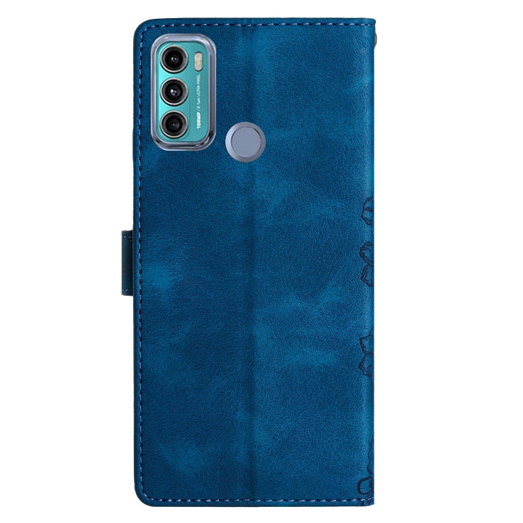 For Motorola Moto G60 4G Cherry Blossom Butterfly Skin Feel Embossed PU Phone Case