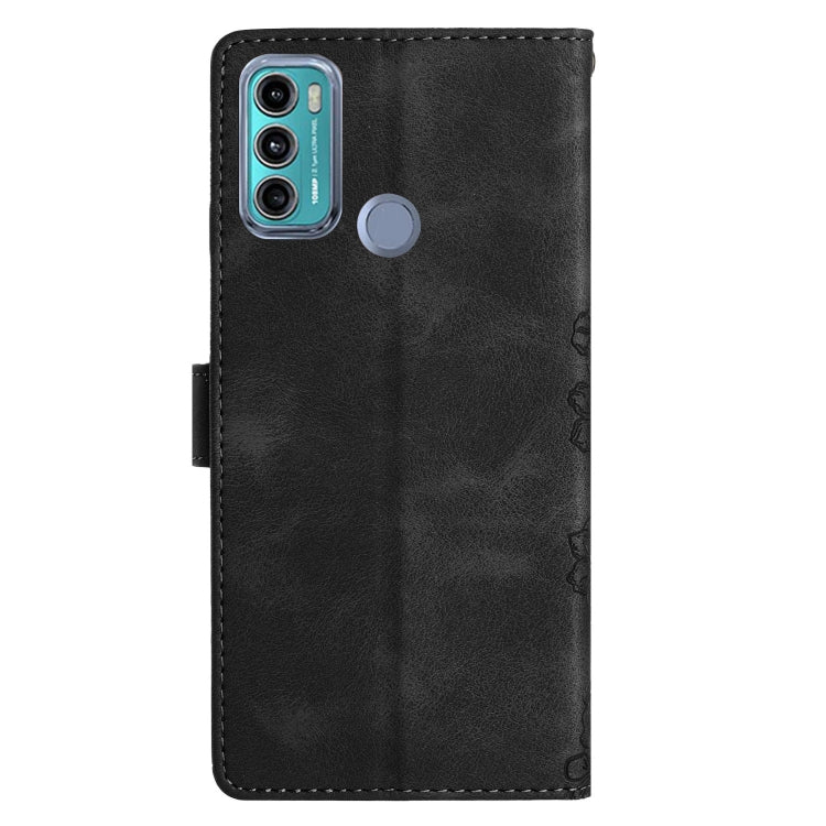For Motorola Moto G60 4G Cherry Blossom Butterfly Skin Feel Embossed PU Phone Case