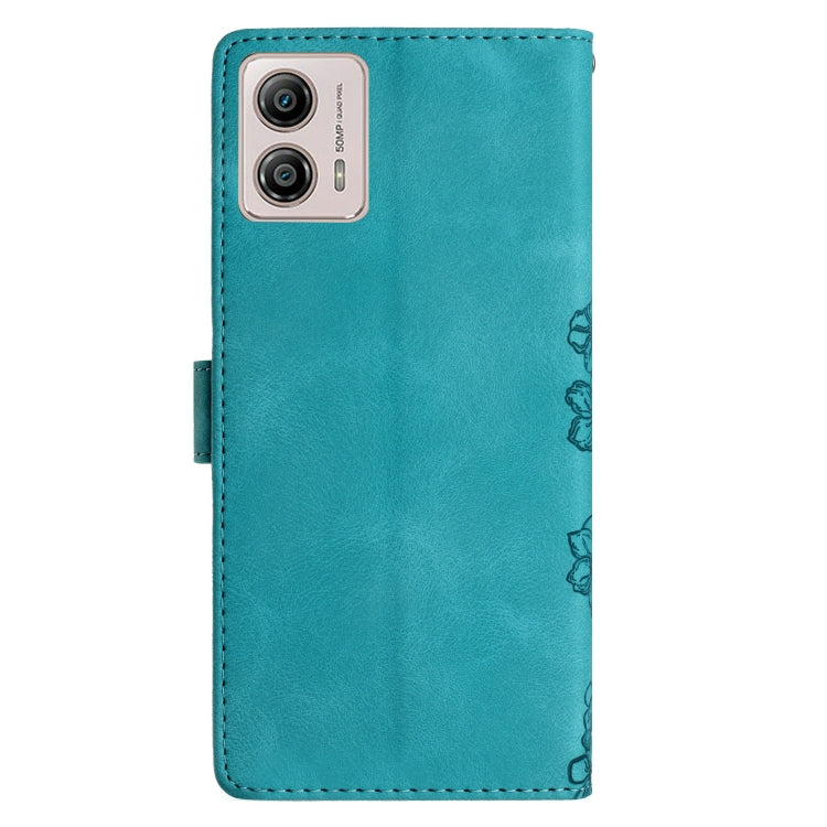 For Motorola Moto G13 Cherry Blossom Butterfly Skin Feel Embossed PU Phone Case