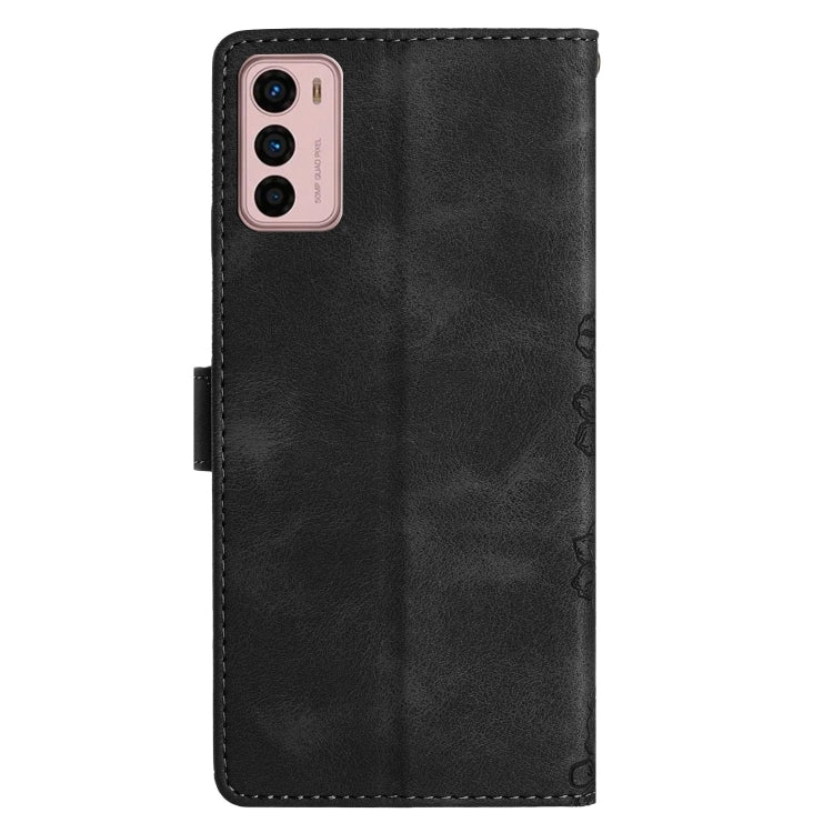 For Motorola Moto G42 Cherry Blossom Butterfly Skin Feel Embossed PU Phone Case