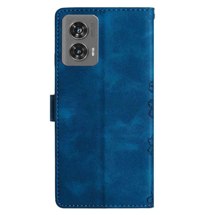 For Motorola Edge 50 Fusion Cherry Blossom Butterfly Skin Feel Embossed PU Phone Case