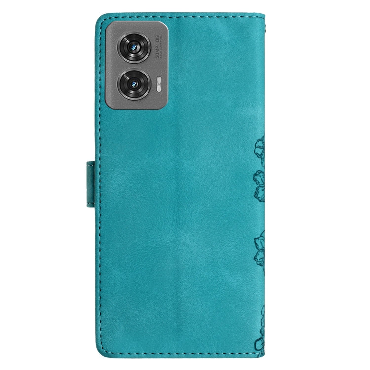 For Motorola Edge 50 Fusion Cherry Blossom Butterfly Skin Feel Embossed PU Phone Case