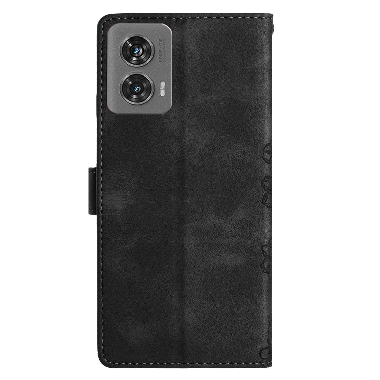 For Motorola Edge 50 Fusion Cherry Blossom Butterfly Skin Feel Embossed PU Phone Case