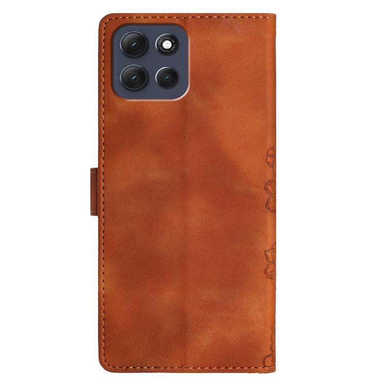For Motorola Moto G86 Power Cherry Blossom Butterfly Skin Feel Embossed PU Phone Case